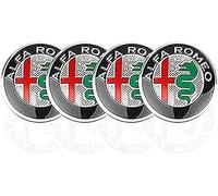 SANSANS 4 Pezzi Coprimozzo per Alfa Romeo Mito 50mm, Coprimozzi Ruota in Metallo, Plastica, B