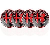 SANSANS 4 Pezzi Coprimozzo per Alfa Romeo Mito 50mm, Coprimozzi Ruota in Plastica, Tappi Ruote Cerchi in Lega Cerchioni Pneumatici Cerchi Coprimozzo, A