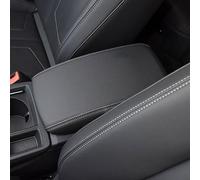 SANSANS Copertura per Bracciolo Centrale Audi Q3 2019-2022, Protezione Console Centrale, Nero, Poliuretano (PU), Fibra di Carbonio