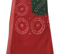 Sanscriti New Dupatta Sciarpa Lunga Cotone Marrone Verde Hijab Bandhani...