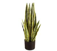 Sansevieria artificiale da 62 cm (25") in vaso di plastica nera, ideale pe