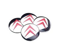 SANSHAOS 4 Pezzi Auto Coprimozzi Adesivo per Citroen C1 C2 C3 C4 C6 C8 56mm, Tappi Ruota per Auto Impermeabili Antipolvere Auto Decorativo Emblema Accessori,Silver Red