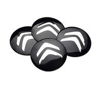 SANSHAOS 4 Pezzi Auto Coprimozzi Adesivo per Citroen C3 Aircross C5 Aircross 56mm, Tappi Ruota per Auto Impermeabili Antipolvere Auto Decorativo Emblema Accessori,Black White