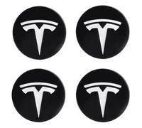 SANSHAOS 4 Pezzi Auto Coprimozzi Adesivo per Tesla Model 3 Model Y 56mm, Tappi Ruota per Auto Impermeabili Antipolvere Auto Decorativo Emblema Accessori,White
