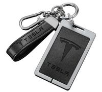 SANSHAOS Portachiavi Uomo Auto per Tesla Model 3 Y Car Key Fob Regali di Famiglia Accessori Auto,Black Silver