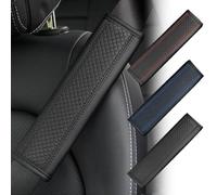 SANSHAOWUDI 2 Pezzi Auto Imbottiture Cinture di Sicurezza per Audi A2 (Bj. 2001-2005), Copricintura Copri in Pelle Rimovibile per Proteggere Collo e Spalle,Black