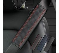 SANSHAOWUDI 2 Pezzi Auto Imbottiture Cinture di Sicurezza per Audi Q3 1 (I) 8U I 2011-2018, Copricintura Copri in Pelle Rimovibile per Proteggere Collo e Spalle,Red
