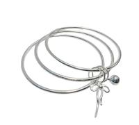 Sansheng Iii - Braccialetto da donna in rame bianco con fiocco giovane, elegante collana (A, E)