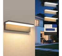 SANSHI 30W applique da parete esterno/interno,3000K/4000K/6500K,antracite | IP65 Impermeabile,corpo in alluminio,LED lampada da parete per terrazza,giardino,balcone,ingresso