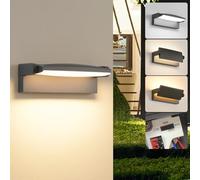 SANSHI applique da parete interno 30W, 3 modalità di colore, applique impermeabile IP65,faretto led da esterno ruotabile di 350°,Lampada da parete esterno per giardino terrazzo balcone, Grigio Scuro