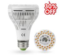 SANSI 15W LED Coltiva Lampadina Spettro Completo per Piante da Interno E27 PAR25 [EEK: A]