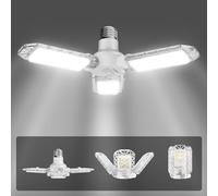 SANSI 22W Lampadine a LED E27 con 3 Pannelli Regolabili, Equivalenti a 300W, 2600lm, 5000K, Lampada LED deformabile per garage, officina, magazzino, cantina, garage, palestra
