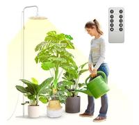 SANSI Lampada LED per Piante a Spettro Completo da Interno, 125W Dimmerabile Lampada da Coltivazione in Piedi con Telecomando, 4/8/12H Timer, 4 Livelli di Luminosità, Altezza Regolabile da 120-180cm