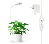 SANSI Lampada per Coltivazione da Interno, Spettro Completo con Clip per Piante, Lampada LED per Coltivazione con 4 Luminosità, Timer 3/6/12ore per Piante Piccole, Bianco 10W 1 confezione