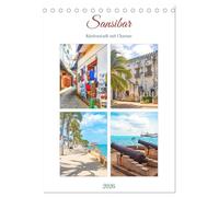Sansibar - Küstenstadt mit Charme (Tischkalender 2026 DIN A5 hoch), CALVENDO Monatskalender: Wunderschönes Altstadtviertel von Sansibar Stadt, der ... zu Tansania vor der Küste Ostafrikas.