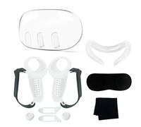 SanSixi Virtual Game - Set di 10 accessori per Meta quest 3, copertura 10 in 1, copertura protettiva per obiettivo, copertura protettiva in silicone (bianco)