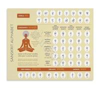 Sanskrit Alphabet Metal Tin Sign Devanagari Script Chart Indian Culture Educational Wall-Art for Classroom Studio Home (8 X 12 inch)