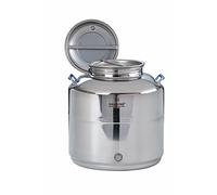 SANSONE Contenitore Bidone Fusto Saldato per Olio, 30 Litri, Acciaio Inossidabile Aisi 304, Bianco