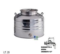 Sansone fusto aggraffato 20 litri acciaio inox contenitore bidone olio F20 Rotex