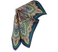 SansPlomb Pochette con bordo in seta di alta qualità, stampata con un disegno medaglione - 100% Made in Italy (verde)