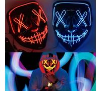 SansRealmL Halloween Party Decorazione Set: Maschera luminosa di Halloween LED, Per Cosplay, Festival, All'aperto, Giardino, Carnevale, Maschera dell'orrore, Skull Mask Halloween Party