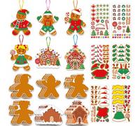 SansRealmL Set di Lavoretti di Natale per Bambini con Gingerbread Design, Creativi Lavoretti con Bambini per Albero di Natale, Decorazioni Invernali e Feste di Capodanno