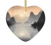 Sansui, azienda giapponese modellata ornamenti in ceramica a forma di cuore per la decorazione della parete della casa, feste in giardino e decorazioni per albero di Natale.