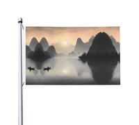 Sansui, bandiera giapponese stampata su entrambi i lati (91,4 x 152,4 cm), grande bandiera da giardino, bandiera decorativa per esterni festivi