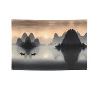 Sansui, banner per feste aziendali giapponesi 119,4 x 180,3 cm, adatto per Halloween, Natale, feste, riunioni e altri banner per le vacanze