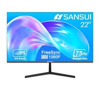 SANSUI Monitor 22" IPS 75Hz FHD 1080P HDMI VGA Porte Monitor per computer Monitor Ultra-sottile Inclinazione regolabile VESA Mount con ampio angolo di visione di 178° - Ultimate Home & Office Visual