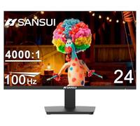 SANSUI Monitor computer 61 cm (24"), USB tipo C, 100 Hz, FHD 1080P, monitor per computer, HDMI, FreeSync, HDR, jack per cuffie, inclinazione ergonomica per casa e ufficio