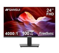 SANSUI Monitor da 24 pollici 100 Hz, porte HDMI VGA montaggio VESA, monitor per computer FHD ultra sottile ergonomico inclinabile cura degli occhi per casa ufficio (ES-24F2, cavo HDMI incluso)