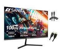 SANSUI Monitor da 24 pollici con altoparlanti, USB Type-C 100Hz FHD 1080P Monitor per computer, HDMI DP HDR10 Gaming Monitor RTS/FPS, supporto VESA regolabile inclinabile (ES-24X3 Type-C e cavo HDMI