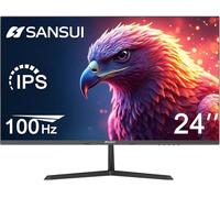 SANSUI Monitor da 24 pollici, IPS Display Computer Monitor with Built-in Speakers, 100 Hz Monitor VESA Mount with DisplayPort HDMI VGA Inputs, FHD Monitor for Home Office (ES-24 x 3 A HDMI Cable
