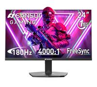 SANSUI Monitor da gioco da 24 pollici 180Hz 1Ms FreeSync HDR 110% sRGB FHD 1080P Monitor per computer HDMI DP Porte Eye Care Frameless VESA Mount Gestione dei cavi (cavo HDMI ES-G24F4L incluso)