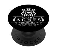 Santa Agnese di Roma Pregate per noi Santi Cattolici Ragazze PopSockets PopGrip Adesivo