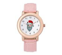 Santa Alien - Orologio da polso da donna, elegante, analogico, al quarzo, con cinturino in pelle, Stile:, regular