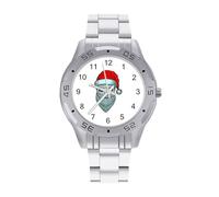 Santa Alien - Orologio da polso da uomo, in acciaio inox, analogico, al quarzo, Stile:, regular