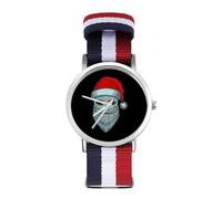 Santa Alien - Orologio sportivo da uomo e donna, con cinturino in nylon, orologio analogico al quarzo, Stile:, regular, Cinturino