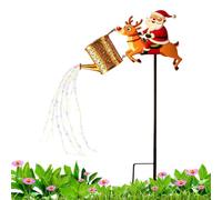 Santa Annaffiatoio Natale Babbo Natale LED Metallo Giardino Decor | Luci della stringa del partito del bollitore del cortile del giardino per il cortile esterno del patio del vialetto