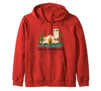 Santa Barbara Beach Retro California Surf Isla Vista Missione Felpa con Cappuccio