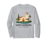 Santa Barbara Beach Retro California Surf Isla Vista Missione Maglia a Manica