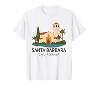 Santa Barbara Beach Retro California Surf Isla Vista Missione Maglietta