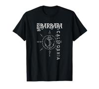 Santa Barbara California Souvenir Sailing Boat Compass Rose Maglietta