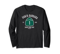 Santa Barbara PCH Camicia Vintage Pacific Coast Highway Tee Maglia a Manica