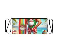 Santa Beach, grembiule natalizio in vita per donne e uomini, con 3 tasche per giardinaggio e servizio, festa a Santa Beach, taglia unica, festa a Santa Beach, taglia unica, Giorno festivo a Santa