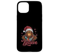 Santa Bigfoot Christmas Believe Xmas Lights Funny Sasquatch Custodia per iPhone 15 Plus