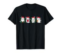 Santa Boo Fantasma Creepy Halloween E Natale Design Babbo Natale Maglietta