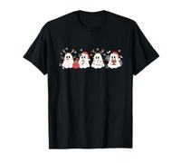 Santa Boo Fantasma Creepy Halloween E Natale Design Maglietta