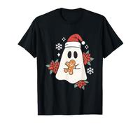 Santa Boo Fantasma Creepy Halloween E Natale Design Maglietta